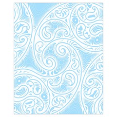 Light Blue And White Abstract Paisley Drawstring Bag (small) by SpinnyChairDesigns