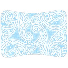 Light Blue And White Abstract Paisley Velour Seat Head Rest Cushion by SpinnyChairDesigns