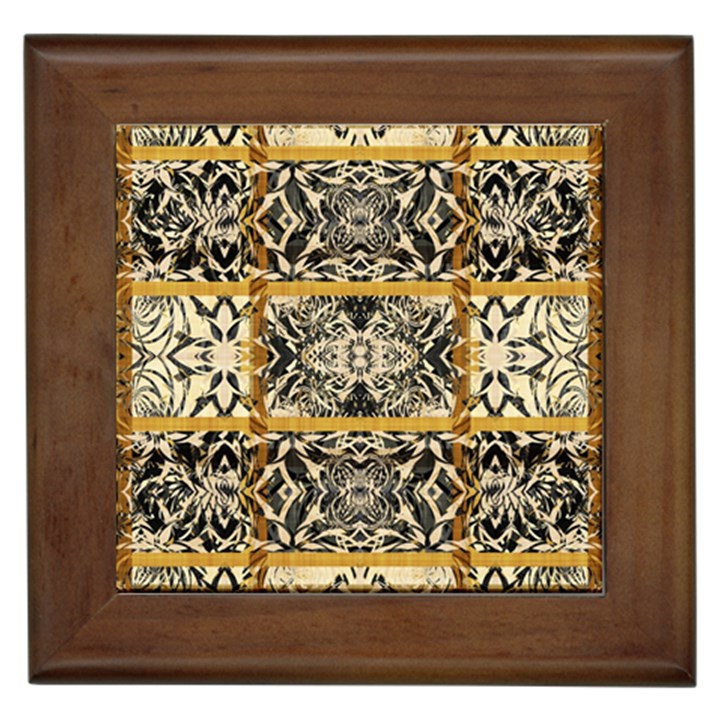 Antique Black and Gold Framed Tile