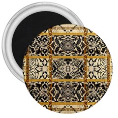 Antique Black And Gold 3  Magnets by SpinnyChairDesigns