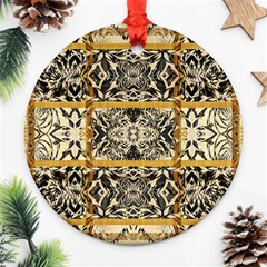 Antique Black And Gold Ornament (round) by SpinnyChairDesigns