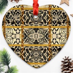 Antique Black And Gold Ornament (heart) by SpinnyChairDesigns