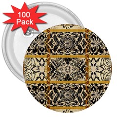 Antique Black And Gold 3  Buttons (100 Pack)  by SpinnyChairDesigns