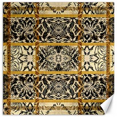 Antique Black And Gold Canvas 12  X 12  by SpinnyChairDesigns