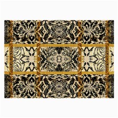 Antique Black And Gold Large Glasses Cloth (2 Sides) by SpinnyChairDesigns