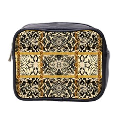 Antique Black And Gold Mini Toiletries Bag (two Sides) by SpinnyChairDesigns