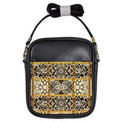 Antique Black And Gold Girls Sling Bag by SpinnyChairDesigns