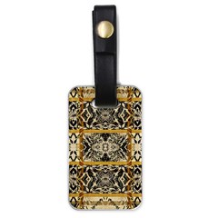 Antique Black And Gold Luggage Tag (one Side) by SpinnyChairDesigns