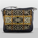 Antique Black and Gold Messenger Bag Front