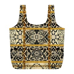 Antique Black And Gold Full Print Recycle Bag (l) by SpinnyChairDesigns