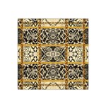 Antique Black and Gold Satin Bandana Scarf Front