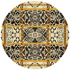 Antique Black And Gold Wooden Puzzle Round by SpinnyChairDesigns