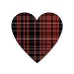 Black and Red Striped Plaid Heart Magnet Front