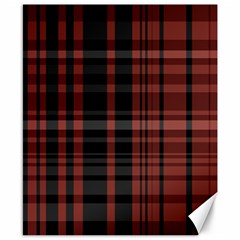 Black And Red Striped Plaid Canvas 8  X 10  by SpinnyChairDesigns