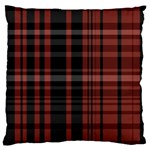 Black and Red Striped Plaid Large Cushion Case (One Side) Front