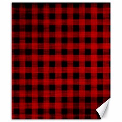 Grunge Red Black Buffalo Plaid Canvas 8  X 10  by SpinnyChairDesigns