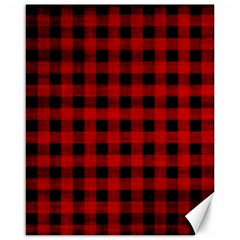 Grunge Red Black Buffalo Plaid Canvas 16  X 20  by SpinnyChairDesigns