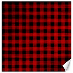 Grunge Red Black Buffalo Plaid Canvas 20  X 20  by SpinnyChairDesigns