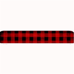 Grunge Red Black Buffalo Plaid Small Bar Mats by SpinnyChairDesigns