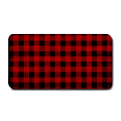 Grunge Red Black Buffalo Plaid Medium Bar Mats by SpinnyChairDesigns