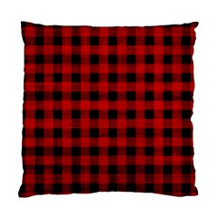 Grunge Red Black Buffalo Plaid Standard Cushion Case (two Sides) by SpinnyChairDesigns