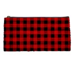 Grunge Red Black Buffalo Plaid Pencil Case Front