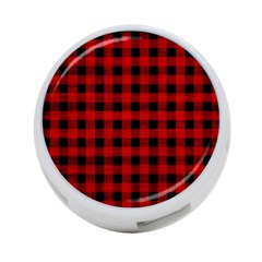 Grunge Red Black Buffalo Plaid 4-port Usb Hub (two Sides) by SpinnyChairDesigns