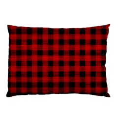 Grunge Red Black Buffalo Plaid Pillow Case (two Sides) by SpinnyChairDesigns