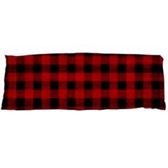 Grunge Red Black Buffalo Plaid Body Pillow Case (dakimakura) by SpinnyChairDesigns