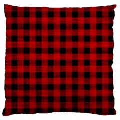 Grunge Red Black Buffalo Plaid Large Cushion Case (one Side) by SpinnyChairDesigns