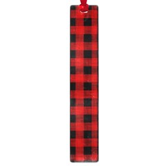 Grunge Red Black Buffalo Plaid Large Book Marks by SpinnyChairDesigns