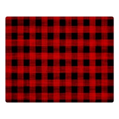 Grunge Red Black Buffalo Plaid Double Sided Flano Blanket (large)  by SpinnyChairDesigns