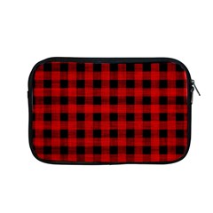 Grunge Red Black Buffalo Plaid Apple Macbook Pro 13  Zipper Case by SpinnyChairDesigns