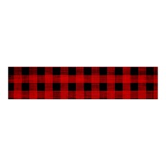 Grunge Red Black Buffalo Plaid Velvet Scrunchie by SpinnyChairDesigns