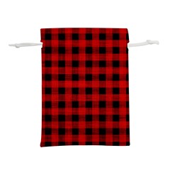 Grunge Red Black Buffalo Plaid Lightweight Drawstring Pouch (s) by SpinnyChairDesigns