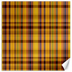 Madras Plaid Yellow Gold Canvas 16  X 16  by SpinnyChairDesigns