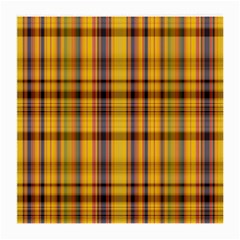 Madras Plaid Yellow Gold Medium Glasses Cloth (2 Sides) by SpinnyChairDesigns