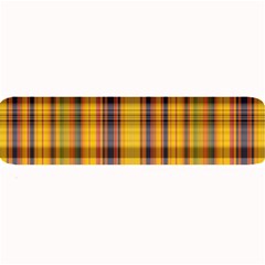 Madras Plaid Yellow Gold Large Bar Mats by SpinnyChairDesigns