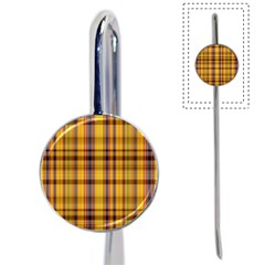 Madras Plaid Yellow Gold Book Mark by SpinnyChairDesigns