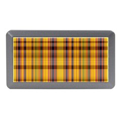 Madras Plaid Yellow Gold Memory Card Reader (mini) by SpinnyChairDesigns