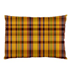 Madras Plaid Yellow Gold Pillow Case (two Sides) by SpinnyChairDesigns