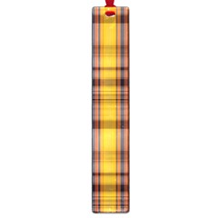 Madras Plaid Yellow Gold Large Book Marks by SpinnyChairDesigns