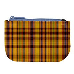 Madras Plaid Yellow Gold Large Coin Purse by SpinnyChairDesigns