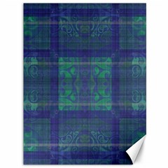 Blue Green Faded Plaid Canvas 36  X 48  by SpinnyChairDesigns