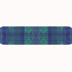 Blue Green Faded Plaid Large Bar Mats by SpinnyChairDesigns