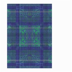 Blue Green Faded Plaid Small Garden Flag (two Sides) by SpinnyChairDesigns