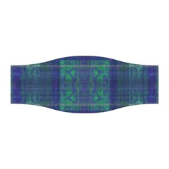 Blue Green Faded Plaid Stretchable Headband by SpinnyChairDesigns