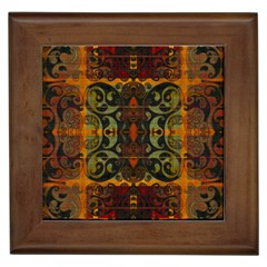 Vintage Red Gold Green Framed Tile by SpinnyChairDesigns