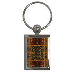 Vintage Red Gold Green Key Chain (rectangle) by SpinnyChairDesigns