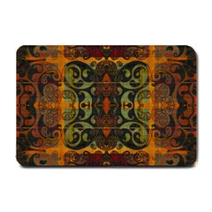 Vintage Red Gold Green Small Doormat  by SpinnyChairDesigns